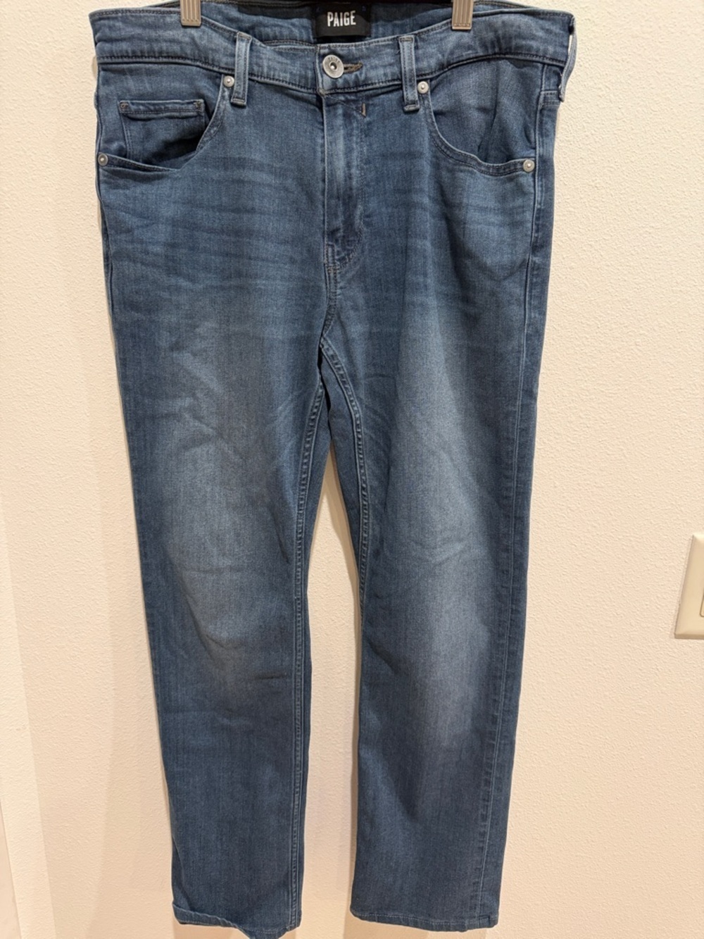 PAIGE Men's Faded Blue Straight-Leg Jeans - Picture 1 of 6